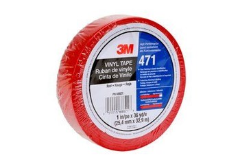 3M 471 IW Red Marking Tape - 1 in Width x 36 yd Length - 5.2 mil Thick - 56882