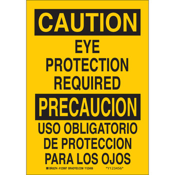 Picture of Brady B-120 Fiberglass Reinforced Polyester Rectangle Yellow English / Spanish PPE Sign part number 39964 (Main product image)
