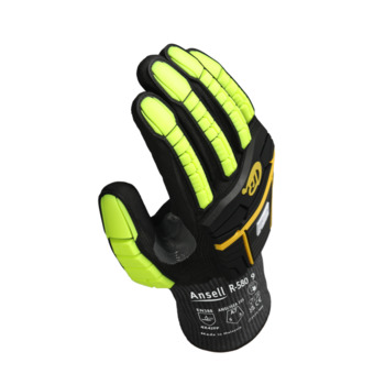 Ansell Ringers R580 Black 8 Nitrile Impact-Resistant Gloves - Light Duty Grade - Nitrile Coating - R580080