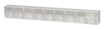 Picture of Quantum Storage QTB309WT White Clear Powder Coated Plastic Stackable Tip Out Bin Cabinet (Main product image)