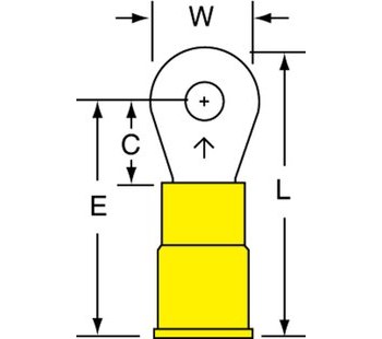 Picture of 3M Scotchlok - MVU10-6RK Butted Ring Terminal (Main product image)