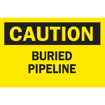 Picture of Brady B-120 Fiberglass Reinforced Polyester Rectangle Yellow English Buried Gas Line Sign part number 69775 (Main product image)