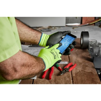 Milwaukee SMARTWIPE High Visibility Yellow 2XL Polyurethane Cut-Resistant Glove - ANSI Cut Level 2 Cut Resistance - 48-73-8924B
