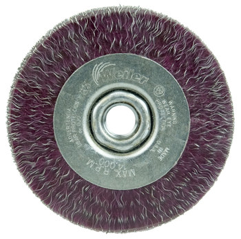 Weiler Polyflex 35416 Wheel Brush - 4 in Dia - Encapsulated Crimped Steel Bristle