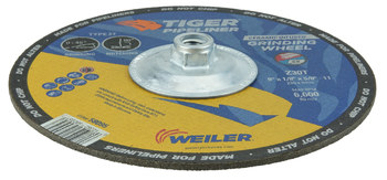 Weiler Tiger Grinding Wheel 58095 - 9 in - Ceramic/Alumina Zirconia - 30 - T