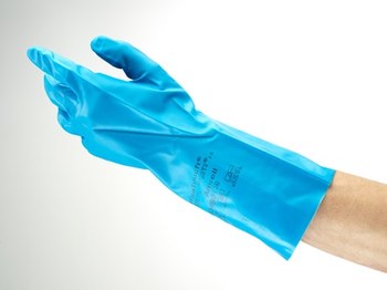 Ansell AlphaTec 37-510 Blue 7 Unsupported Chemical-Resistant Gloves - 13 in Length - Rough Finish - 11 mil Thick - 102927