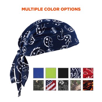 Ergodyne Chill-Its 6615 Navy Western Blue Hi Cool/Terry Cloth Bandana - 720476-12480