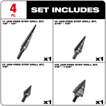 Milwaukee Step Drill Bit Set 48-89-9223 - Black Oxide