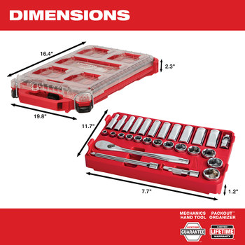 Milwaukee PACKOUT 48-22-9481 Socket Wrench Set - Alloy Steel - 55817