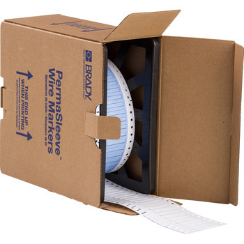 Picture of Brady White Polyolefin Thermal Transfer PS-125-150-WT-3 Die-Cut Thermal Transfer Printer Sleeve (Main product image)