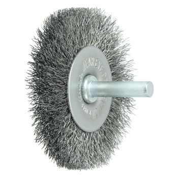 Weiler Stainless Steel Radial Bristle Brush - 2-1/2 in Outside Diameter - 0.008 in Bristle Diameter - 17976