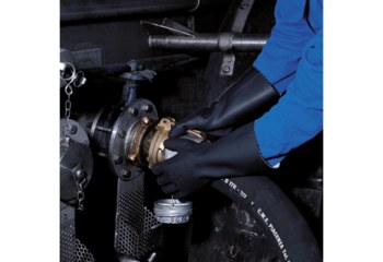 Mapa Black Large Polychloroprene Chemical-Resistant Gloves - 14.2 in Length - Thermal Insulation - Embossed Pebble Finish - 0.063 in Thick - CHEMZOIL NL339 SZ 9