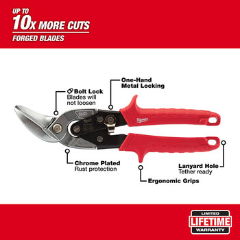 Milwaukee 48-22-4512 Aviation Snips - Steel - 10 in - 50365