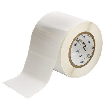 Picture of Brady White Polyester Thermal Transfer THT-55-423-1 Die-Cut Thermal Transfer Printer Label Roll (Main product image)