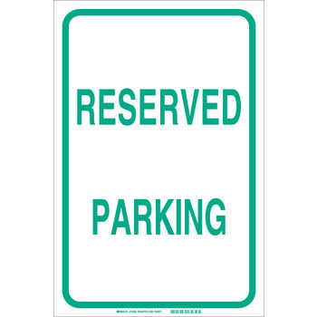 Picture of Brady B-120 Fiberglass Reinforced Polyester Rectangle White English Parking Restriction, Permission & Information Sign part number 75269 (Main product image)