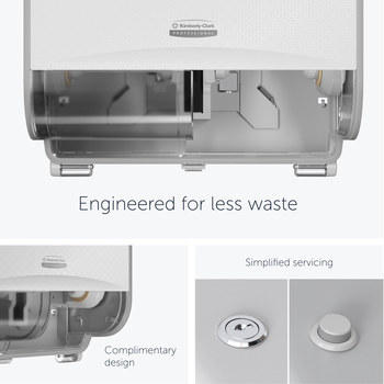 Kimberly-Clark Professional ICON Horizontal Toilet Paper Dispenser 58712 - Pull Out by Hand - Grey / White - 12.7 in
