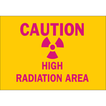 Picture of Brady B-302 Polyester Rectangle Yellow English Radiation Hazard Sign part number 88731 (Main product image)