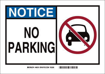 Picture of Brady B-555 Aluminum Rectangle White English Parking Restriction, Permission & Information Sign part number 46619 (Main product image)