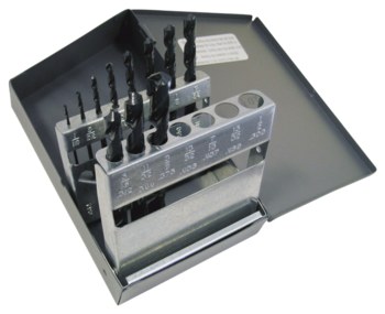 Picture of Cle-Line 1899 1/16 in-3/8 in 118° Right Hand Cut High-Speed Steel Jobber Length Drill Set C21101 (Main product image)