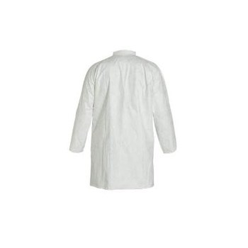 Dupont TY212S White Large Tyvek 400 Lab Coat - Fits 38 1/4 in to 41 3/4 in Chest - 36 1/2 in Length - TY212SWHLG0008G1