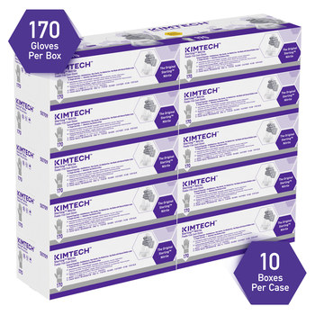 Ansell Kimtech Gray XL Powder Free Disposable Gloves - Medical Exam Grade - 9 in Length - Rough Finish - 3.5 mil Thick - 50709