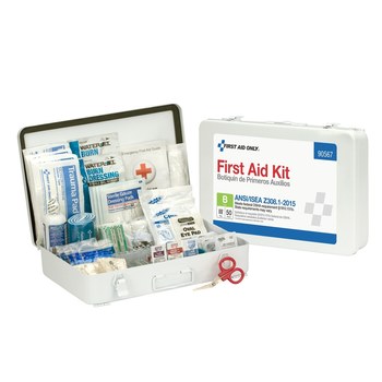 First Aid Only First Aid Kit - 2.63 in Width - 14 in Length - 9 in Height - Metal Case Construction - 092265-90567