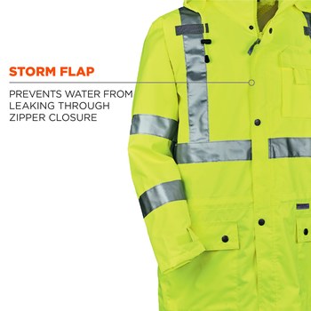 Ergodyne Glowear Rain Jacket 8365 24324 - Size Large - High-Visibility Lime