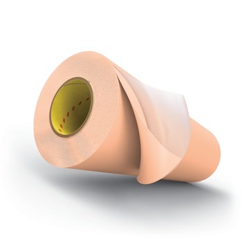 3M Cushion-Mount E1115H Tan Flexographic Plate Mounting Tape - 18 in Width x 25 yd Length - 17 mil Thick - Polycoated Polyester Liner - 74810