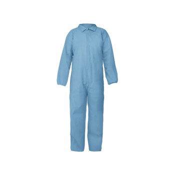 Global Glove FrogWear Self-Extinguishing Disposable Coveralls NW-COV800FR-L - Size L - Blue - 29283