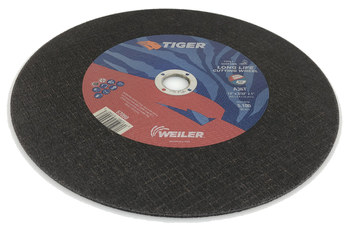 Weiler Tiger AO Cutting Wheel 57090 - Type 27 - Depressed Center Wheel - 12 in - A/O Aluminum Oxide AO - 36 - T
