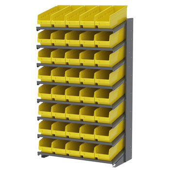 Picture of Akro-Mils APRS18098 APRS 900 lb Yellow Gray Powder Coated Steel 16 ga Single Sided Fixed Rack (Main product image)