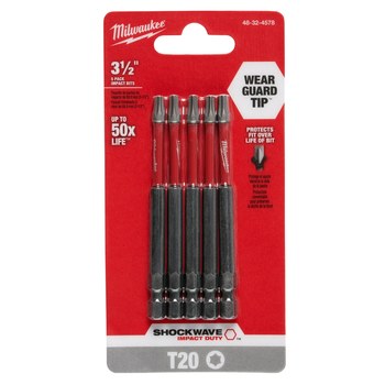 Milwaukee SHOCKWAVE Impact Duty TORX Driver Bit Set 48-32-4578 - Alloy Steel - 3.5 in Length - 54800