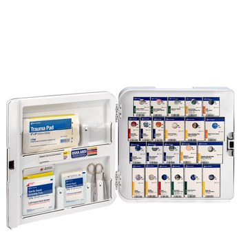 First Aid Only First Aid Cabinet - 5.25 in Width - 15.5 in Length - 14.5 in Height - Plastic Case Construction - 092265-91092
