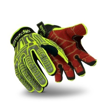 Hexarmor Rig Lizard 2028 Yellow/Red 7 Cut-Resistant Glove - ANSI A2 Cut Resistance - 2028 SZ 7