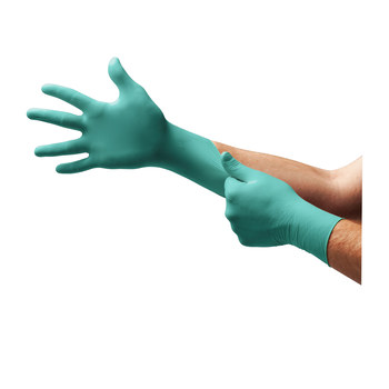 Ansell MICROFLEX 25-101 Green Large Powder Free Disposable Gloves - Food Grade - 9 in Length - Rough Finish - 6.3 mil Thick - 385730