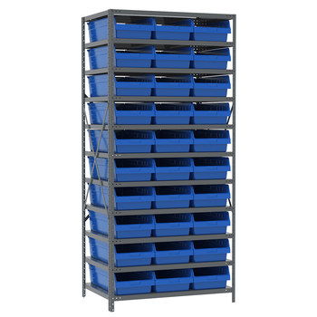 Picture of Akro-Mils AS2479014 550 lbs Fixed Blue Gray Powder Coated Steel 22 ga Open Fixed Shelving (Main product image)