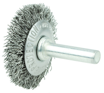 Weiler 17903 Wheel Brush - 1-1/2 in Dia - Crimped Steel Bristle