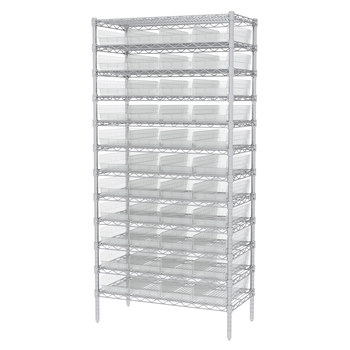 Picture of Akro-Mils AWS183630158SC Shelfmax 2000 lb Adjustable Clear Chrome Steel Open Fixed Shelving System (Main product image)