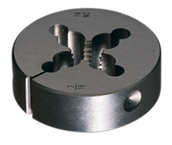 Greenfield Threading 382 7/16-14 UNC Round Adjustable Die - Right Hand Cut - 0.625 in Thickness - Carbon Steel - 402498