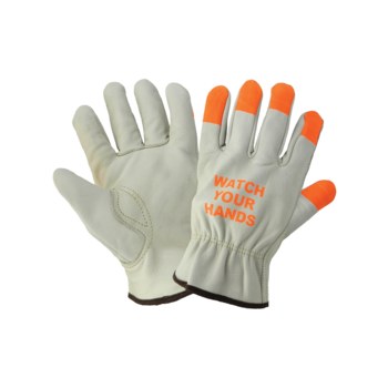 Global Glove 3200WH Brown Large Grain Cowhide Leather Driver's Gloves - Keystone Thumb - 3200WH/LG