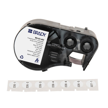 Picture of Brady FreezerBondz Black on White Polyester Thermal Transfer M4-83-492 Ultra-Thin Cryogenic Labels (Main product image)