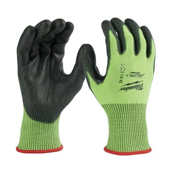 Milwaukee SMARTWIPE High Visibility Yellow/Black Medium Polyurethane Cut-Resistant Glove - ANSI Cut Level 5 Cut Resistance - 48-73-8951B