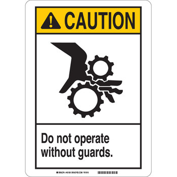 Picture of Brady Fiberglass Reinforced Polyester Rectangle White English Equipment Safety Sign part number 45039 (Main product image)