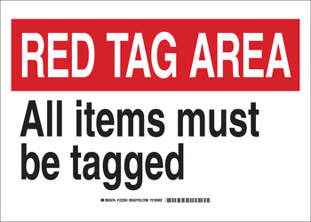 Picture of Brady B-401 Polystyrene Rectangle White English Designated Tag Area Sign part number 122294 (Main product image)