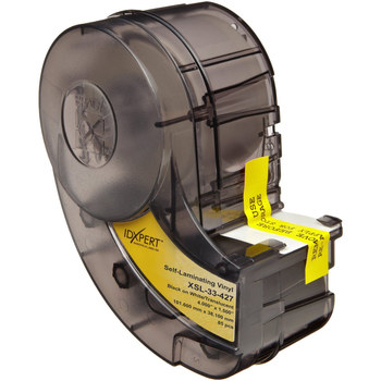 Picture of Brady Black on Clear / White Self-Extinguishing, Self-Laminating Vinyl Thermal Transfer XSL-33-427 Die-Cut Thermal Transfer Printer Cartridge (Main product image)