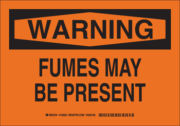 Picture of Brady B-401 Polystyrene Rectangle Orange English Chemical Warning Sign part number 126556 (Main product image)