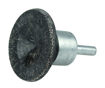 Weiler Polyflex Stainless Steel Cup Brush - Unthreaded Stem Attachment - 1-3/4 in Diameter - 0.010 in Bristle Diameter - 35226