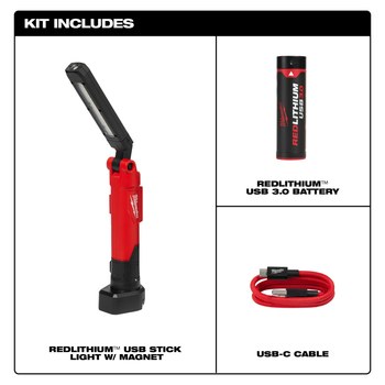 Milwaukee REDLITHIUM 2128-21 USB Stick Light - LED - Red/Black - 59881
