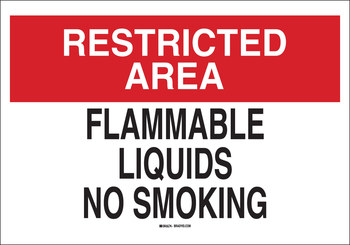 Picture of Brady B-302 Polyester Rectangle White English Flammable Material Sign part number 84178 (Main product image)