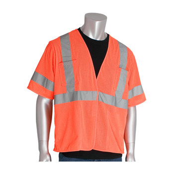 PIP High-Visibility Vest 303-HSVEOR 303-HSVEOR-M - Size Medium - Orange - 71379